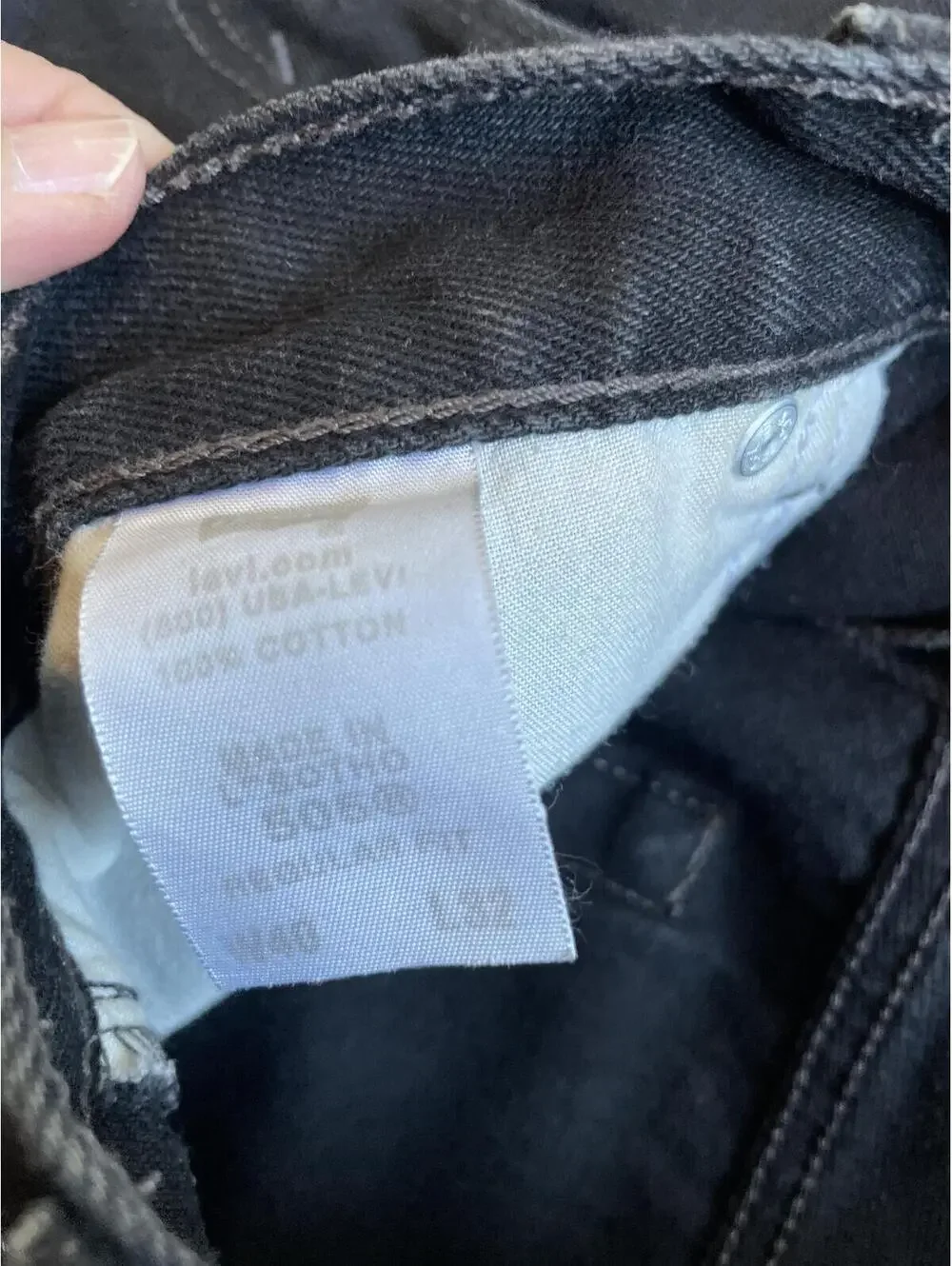 Vintage 1998 Levi's 505 Black Jeans USA 40x32 Straight Denim